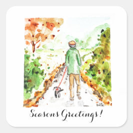 Lange Wandeling Thuis Vierkante Sticker