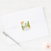 Lange Wandeling Thuis Vierkante Sticker (Envelop)