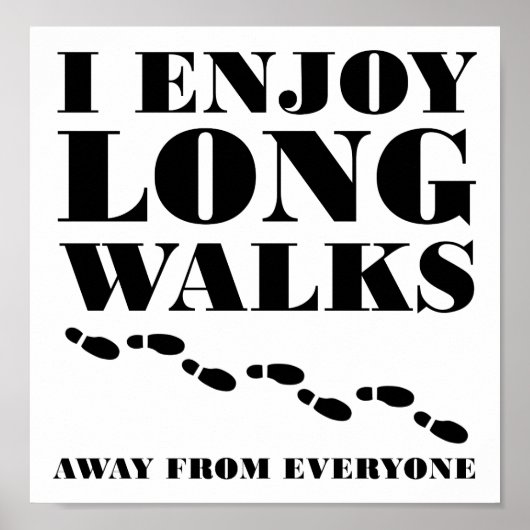 Lange wandelingen ver van iedereen Grappige Poster (Voorkant)