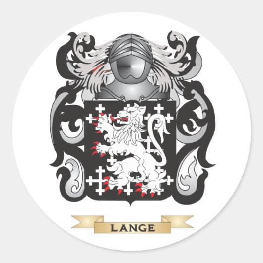 Lange wapenschild (Family Crest) Ronde Sticker (Voorkant)