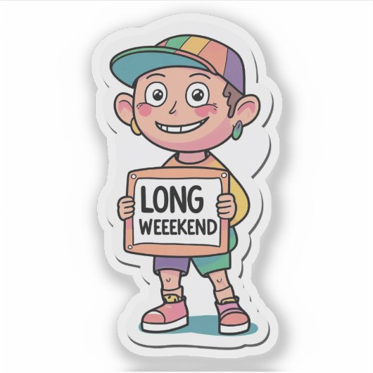Lange weekend meme stijl sticker (Voorkant)