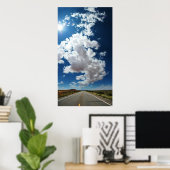 Lange weg, lange wolken poster (Thuiskantoor)