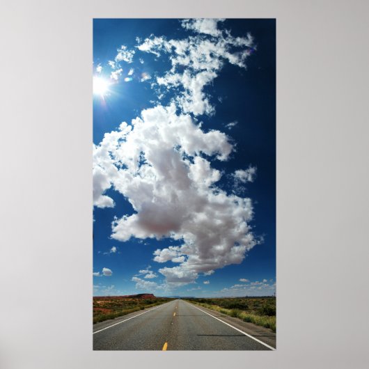 Lange weg, lange wolken poster (Voorkant)