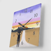 Lange weg naar achteren vierkante klok (Hoek)