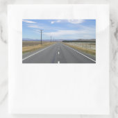 Lange weg rechthoekige sticker (Tas)