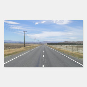 Lange weg rechthoekige sticker