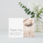 Lange Wimpers Glitter Beige Crème Dank Je Briefkaart (Staand voorkant)