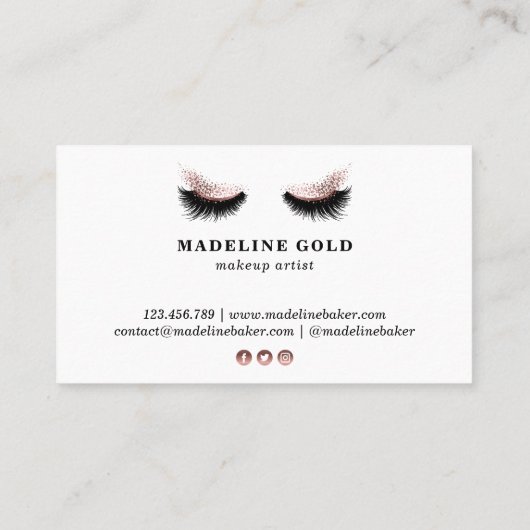 Lange wimpers Make-up Artist Beauty Salon Roos Gol Visitekaartje (Achterkant)