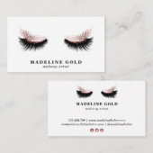 Lange wimpers Make-up Artist Beauty Salon Roos Gol Visitekaartje (Voorkant / Achterkant)