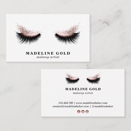 Lange wimpers Make-up Artist Beauty Salon Roos Gol Visitekaartje (Voorkant / Achterkant)