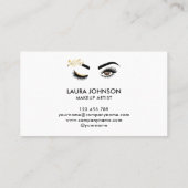 Lange wimpers Mooie Ogen met Waterverf Bloemen Visitekaartje (Achterkant)