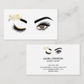 Lange wimpers Mooie Ogen met Waterverf Bloemen Visitekaartje (Voorkant / Achterkant)
