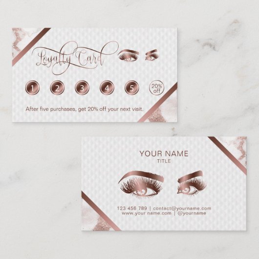 Lange wimpers & wenkbrauwen Make-up Artist Roos Go Klantenkaartje (Voorkant / Achterkant)