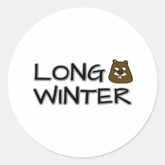 Lange winter ronde sticker (Voorkant)