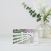 lange witte houten omheining visitekaartje (Staand voorkant)