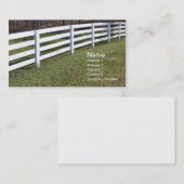 Lange witte houten paal en rail hek visitekaartje (Voorkant / Achterkant)