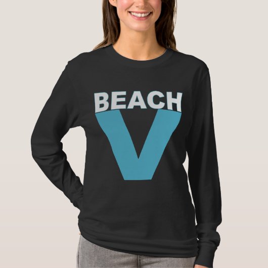 Lange witte T-shirt van vrouwen VIRGINIA BEACH (Voorkant)