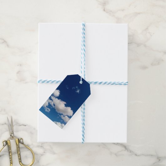 Lange zachte wolk cadeaulabel (Met Touw)