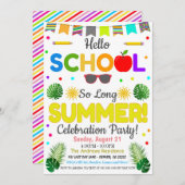 Lange zomer terug naar schoolfeest kaart (Voorkant / Achterkant)