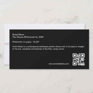 Lange Zwarte Kunstenaar Teken Galerij Plaque QR Co Feestdagenkaart