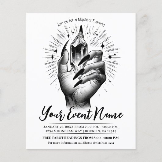 Lange zwarte nagels Crystal Energy Magic  Flyer (Voorkant)