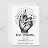 Lange zwarte nagels Crystal Energy  Verjaardag Kaart (Voorkant)