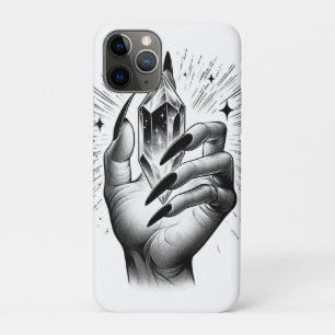 Lange Zwarte Nagels & Kristal Energie Magie Vintag Case-Mate iPhone Case