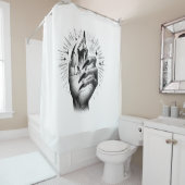 Lange zwarte spijkers & Crystal Energy Magic  Douchegordijn (In situ)