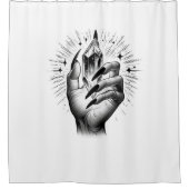 Lange zwarte spijkers & Crystal Energy Magic  Douchegordijn (Voorkant)