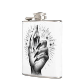 Lange zwarte spijkers & Crystal Energy Magic  Heupfles (Links)