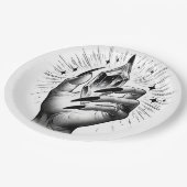 Lange zwarte spijkers & Crystal Energy Magic Papieren Bordje (Gekanteld)