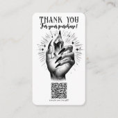 Lange Zwarte Spijkers & Kristal Energie Vrij Gift  Visitekaartje (Voorkant)