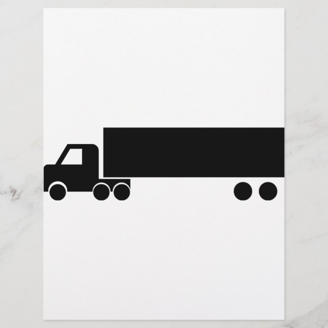 lange zwarte vrachtwagen (Voorkant)