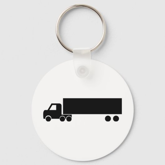 lange zwarte vrachtwagen sleutelhanger (Voorkant)