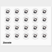 Lange zwarte wazige wimpers Wimper extensies Schoo Ronde Sticker (Vel)