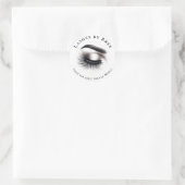 Lange zwarte wazige wimpers Wimper extensies Schoo Ronde Sticker (Tas)