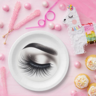 Lange Zwarte Wispy Wimpers Lash Extensions Beauty Papieren Bordje