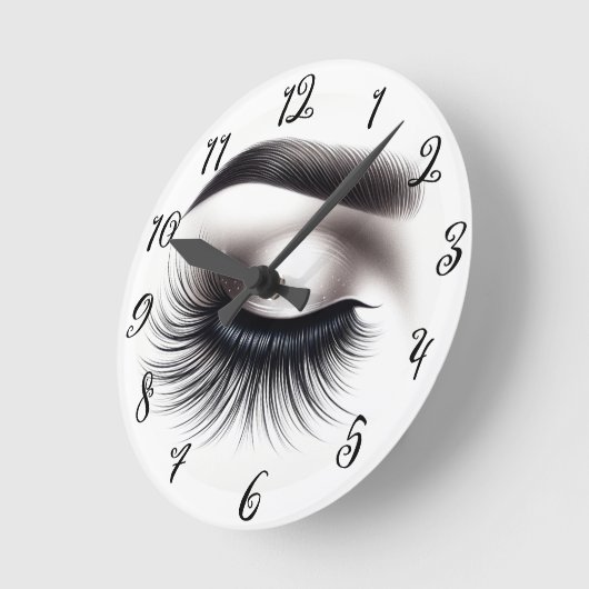 Lange Zwarte Wispy Wimpers Lash Extensions Beauty Ronde Klok (Hoek)