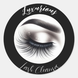 Lange Zwarte Wispy Wimpers Lash Extensions Beauty Ronde Sticker