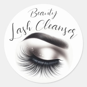 Lange Zwarte Wispy Wimpers Lash Extensions Beauty Ronde Sticker