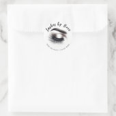 Lange Zwarte Wispy Wimpers Lash Extensions Beauty Ronde Sticker (Tas)