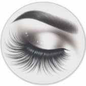 Lange Zwarte Wispy Wimpers Lash Extensions Beauty Sticker (Voorkant)