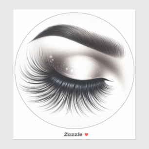 Lange Zwarte Wispy Wimpers Lash Extensions Beauty Sticker