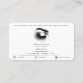 Lange Zwarte Wispy Wimpers Lash Extensions Beauty Visitekaartje (Achterkant)