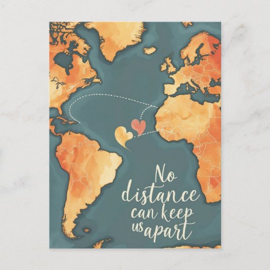 langeafstandsliefde-Kaart Briefkaart (Voorkant)