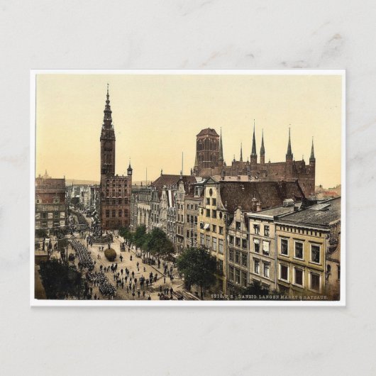 Langen Market and Court House, Danzig, West Prussi Briefkaart (Voorkant)
