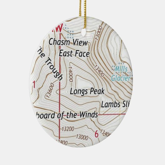 Langen Peak Colorado Fourteener Keramisch Ornament (Rechts)