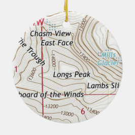 Langen Peak Colorado Fourteener Keramisch Ornament