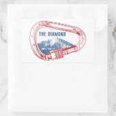 Langen Peak Diamond Rock Beklimming Carabiner Rechthoekige Sticker (Tas)