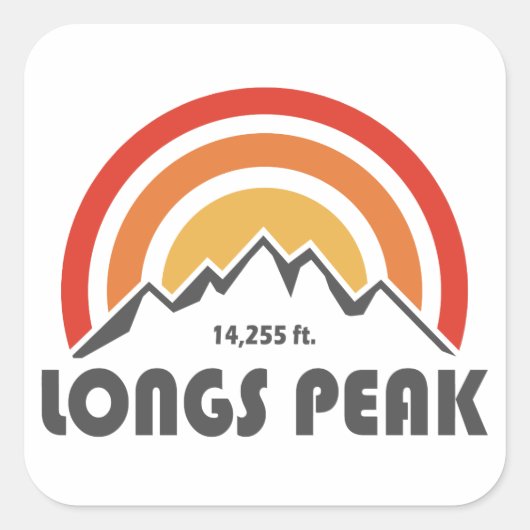 Langen Peak Vierkante Sticker (Voorkant)
